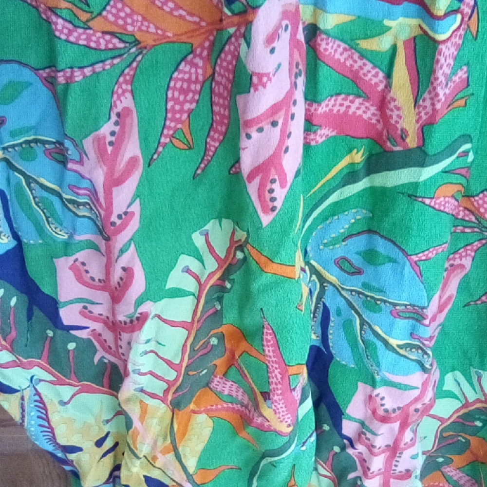 Karlie Green Multicolor Tropical Print Blouse - Picture 10 of 10